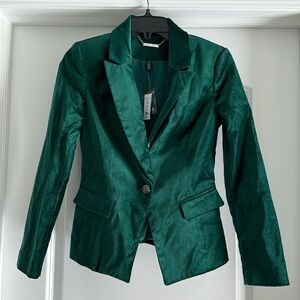 NWT Gorgeous Deep Mineral Gree  WHBM Blazer - Size 00